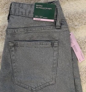 Wild Fable 90's Mid Rise Relaxed Straight Jeans Size 00/ 31" Inseam Dark Grey - Picture 1 of 3