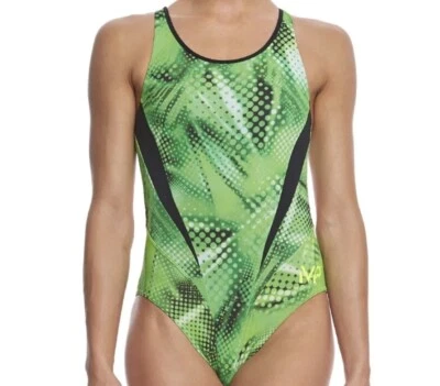 Women’s Swimsuit 30 One Piece New Green & Black Michael Phelps SW2599903 NEW.