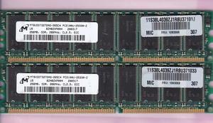512MB 2x256MB PC-2100 DDR-266 MICRON MT9VDDT3272AG-265C4 IBM 10K0068 DDR1 ECC - Picture 1 of 2