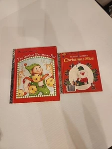 Vintage Little Golden Book Christmas Mice & The Littlest Christmas Elf Lot - Bild 1 von 6