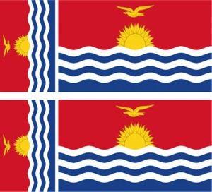 Lot 4 Vinyl Stiker autocollant Drapeau Flag Kiribati - Foto 1 di 1