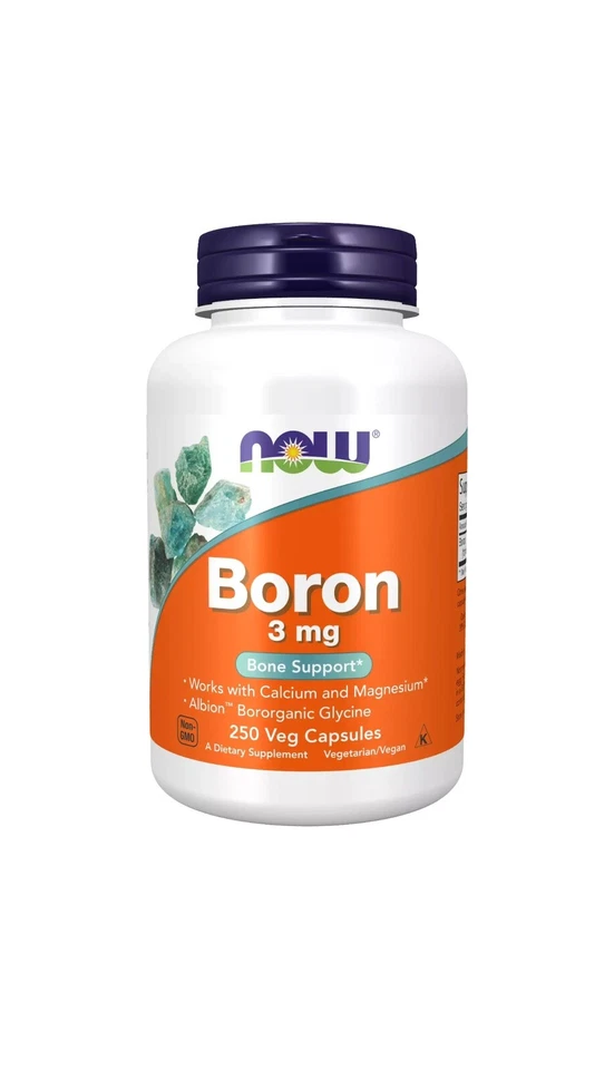 Boro NOW Foods, 3 mg, 250 cápsulas Foto 1 de 1