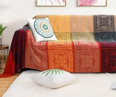 Boho Throw Blanket, Bohemian Oversized Couch Sofa Slipcover Recliner Loveseat... - Image 1 of 4