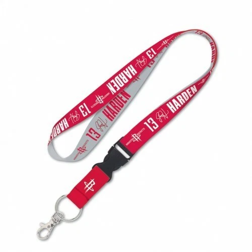 JAMES HARDEN HOUSTON ROCKETS LANYARD KEY CHAIN WITH DETACHABLE BUCKLE 1" WIDE - Image 1 of 1