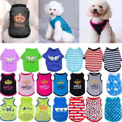 Pet Summer Clothes Cotton Vest for Small Dog Cat Puppy Shirt T-shirt Mesh Casual - Image 1 of 4
