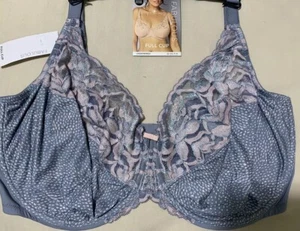M&S WILD BLOOMS LACE COLLECTION UNDERWIRED FULL CUP Bra In GREY MIX Size 42H - Picture 1 of 7