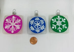 2010 MOMA The Museum Of Modern Art Glass Square Snowflake Ornaments MCM Style - Picture 1 of 6