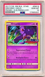 2017 Black Star Oricorio Guardians Rising Prerelease Staff Holo #SM19 PSA 10 - Picture 1 of 2