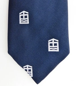 Vintage company tie navy blue White logo poss inland water-way canal boat UNUSED - Picture 1 of 3