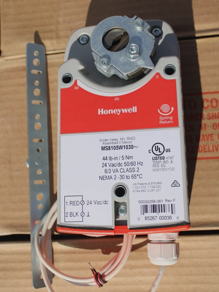 Honeywell MS8105W1030 Direct Coupled Actuator w/ Spring Return, 44LB, SPST