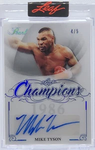 💥MIKE TYSON AUTO 2017💥LEAF PEARL CHAMPIONS AUTOGRAPH HOLO💥LE #4/5🔥🔥 - Picture 1 of 2