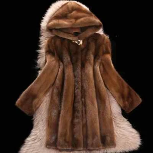 Langer Kunstfellmantel mit Kapuze Damen Herbst Winter Große Jacke Mantel Turn Down - Bild 1 von 24