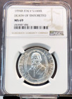 1994 ITALY SILVER 1000 LIRE DEATH OF TINTORETTO NGC MS 69 RARE TOP POP