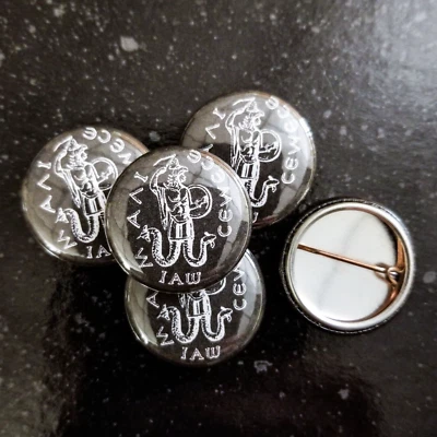 ♆ Abraxas Sigil Seal 1" Pin Button Badge [Gnostic Magick Occult Demiurge Archon]