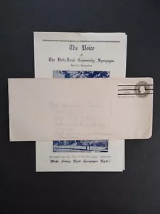 Ct: Copertina Norwich 1945 Precancel formato legale + programma sinagoga Beth-Jacob - Foto 1 di 7