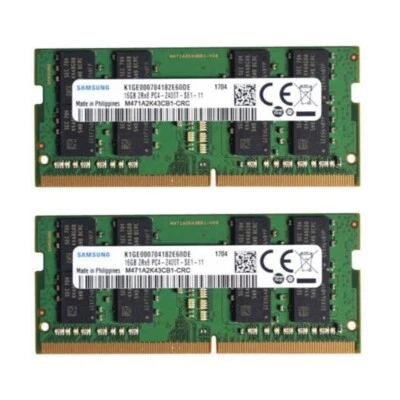 Samsung 32GB (2X16GB) DDR4 2400MHz PC4-19200 SODIMM Memory Ram M471A2K43CB1-CRC - Image 1 of 3