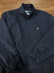 POLO RALPH LAUREN Bi-Swing Lined Navy Blue Full Zip Windbreaker Jacket 4LT - Picture 1 of 13