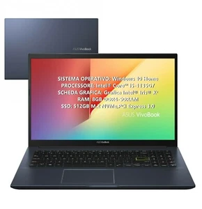 Notebook VivoBook ASUS 15,6" i5-1135G7 8GB SSD 512GB Windows 10 X513EP-BQ558T - Foto 1 di 7