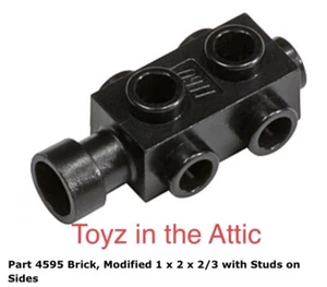 Lego 1x 4595 Black Brick, Modified 1 x 2 x 2/3 with Studs Polaris Space 6972 - Picture 1 of 1