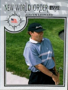 UD Upper Deck 2002 - paralelo plateado #80 Justin Leonard nuevo Orden Mundial - Imagen 1 de 2