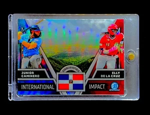 ELLY DE LA CRUZ ROOKIE RED REFRACTOR W/ CAMINERO 2024 CHROME SP Insert - REDS - Picture 1 of 5