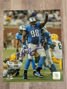 Nick Fairley Signed 8x10 Photo File COA Detroit Lions Saints Rams Auburn D - Picture 1 of 1