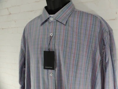 NEW Mens Bugatchi Button Up Shirt XXL Candy Plaid Flip Cuff Spread Collar   - Image 1 of 4