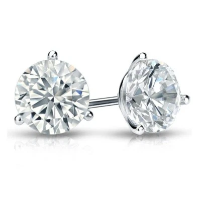3.00 Ct Round Lab Created Grown Diamond Earrings 14K White Gold IGI Certified - Image 1 of 4