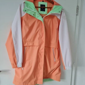 Damen Regenjacke wasserdicht Größe 40 in Orange/Weiß - Bild 1 von 4
