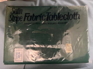 Elrene Home Fashions Green Satin Stripe TABLECLOTH 60" x 84" NEW - Picture 1 of 2