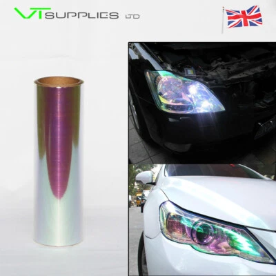 30 x 100cm Clear [ Chameleon ] Car Headlight Tint Film Tail Fog Light Vinyl Wrap - Image 1 of 4