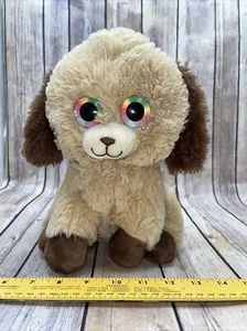Spark Create Imagine Puppy Dog Plush Beige Brown Sitting Rainbow Sparkle Eyes - Picture 1 of 15