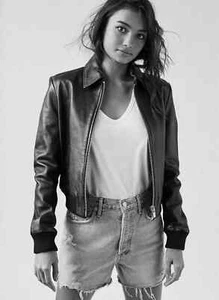 CELEBRITY New Women's Black Jacket 100% Real Lambskin Moto Biker Slim Fit Jacket - Picture 1 of 6
