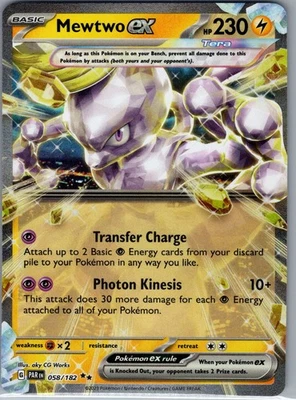 Mewtwo ex 058/182 SV04: Paradox Rift - Pokemon Card - NM - Image 1 of 2
