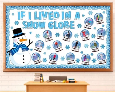 94pcs Winter Bulletin Board Decorations Set Let It Snow Snowmen Cutouts for P... - Image 1 of 4