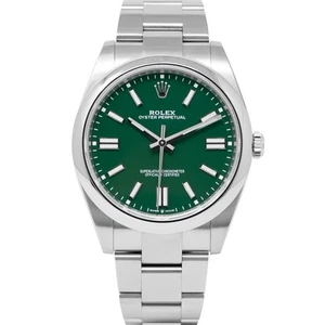 Rolex Men's Oyster Perpetual 41 124300 Green Index Dial - Pre-owned - Picture 1 of 7