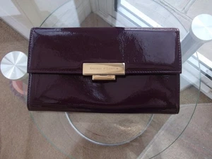 Cartera monedero Aspinal de Londres charol morado, 6 tarjetas, billetes, - Imagen 1 de 8