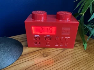 RED LEGO BRICK Alarm Clock Radio Retro Classic Collectable Accessory Decor - Picture 1 of 15