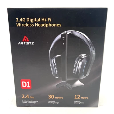 Artiste D1 2.4G цифровой Hi-Fi беспроводные наушники для ТВ 30 метров новый открытая коробка - Изображение 1 из 3