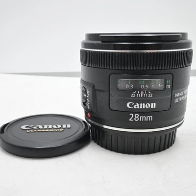 Lente de enfoque único Canon EF28mm F2.8 IS USM funcionando - Imagen 1 de 4