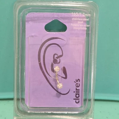 Pendiente piercing Daith Rook acero inoxidable calibre 16 1,2 mm nuevo en paquete Foto 1 de 4