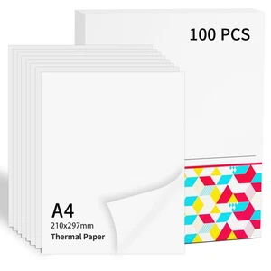 Lot de 100 Feuilles de Papier Thermique A4 pour 210 x 297 mm Compatible avec ... - Afbeelding 1 van 7
