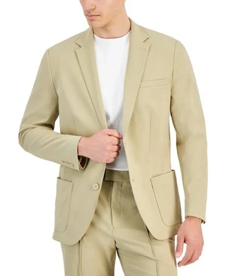Blazer Alfani Parche Bolsillo Para Hombre Pequeño 32-34R Sarga Beige Alfatech Muesca Solapa Foto 1 de 4