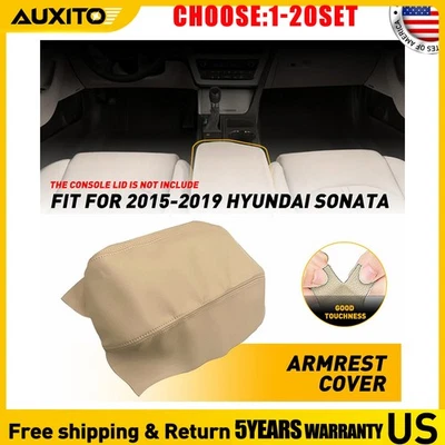 Front Center Console Armrest Cover Leather Beige For 15-19 Hyundai Sonata 1-10X - Image 1 of 4