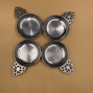 4 Vintage Zinn Porringer Schalen Spitzengriff 4" Schüssel 6" L Wilton Stede Pferd Mini - Bild 1 von 13