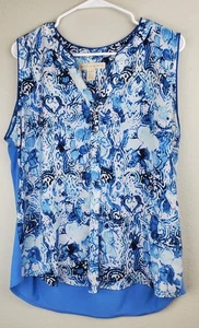Blusa sin mangas para mujer Hanna & Gracie talla XL azul cuello en V Henley - Imagen 1 de 8