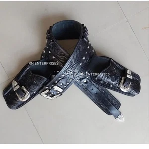 Hand Belt Gun Leather Tooled Holster Western Pistol Cowboy Revolver For Gift - Picture 1 of 5
