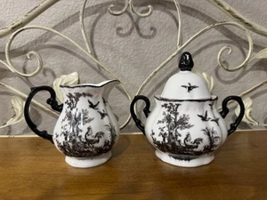 Juego de té/crema y azucarero cubierto vintage French Country Aux Au Provence - Imagen 1 de 20