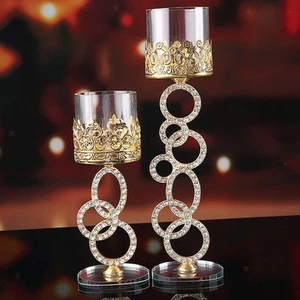 Candle Holders Decorative Event Party Light Luxury Glass Crystal Candlestick - Picture 1 of 12