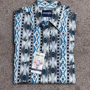 Wrangler Checotah Southwestern Aztec Western Pearl-Snap Shirt Mens Small NWT - Picture 1 of 11